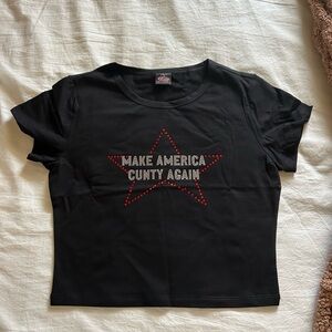 Funny bedazzled crop top